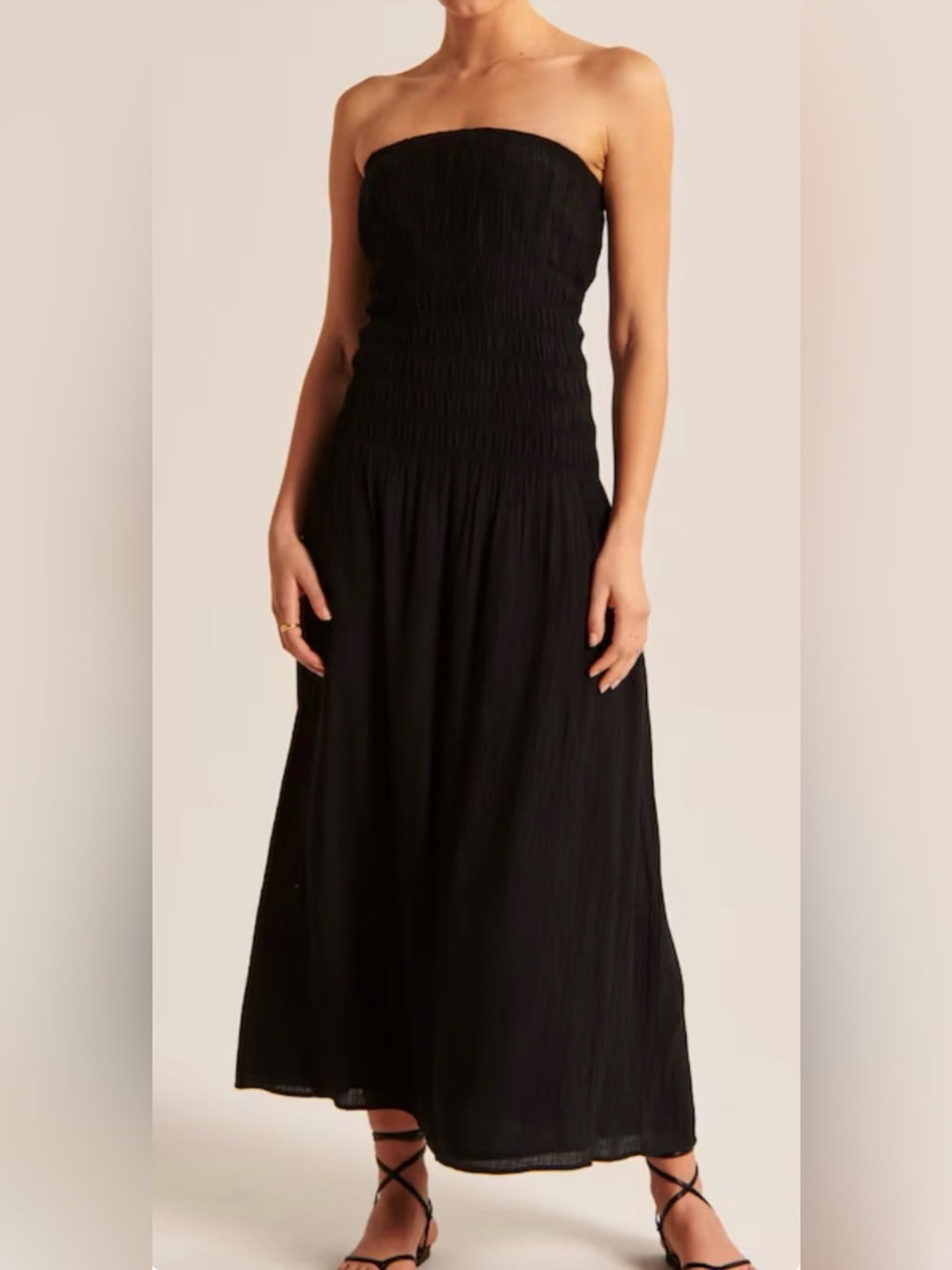 Abercrombie & Fitch Smocked Drop Waist Maxi Dress Size Large